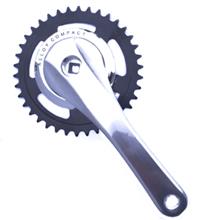 CRANKSET 38T/170MM SEV SPIELOOS 1/8 ALU GEBOGEN ZWART/ ZILVER MET DISC