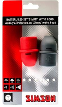 SIMSON BLISTER 022010 BATTERIJ LED SET SIMMY ROOD/GRIJS 3 LED 29 LUX/13,5 LUX