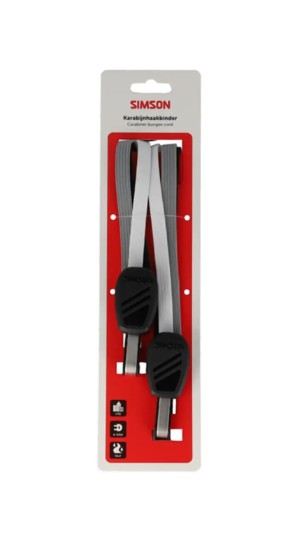 Simson karabijnhaakbinder 60cm zwart/wit/grijs