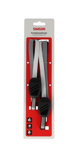 Simson karabijnhaakbinder 71cm zwart/wit/grijs